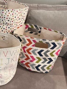 Medium Pehr Storage Bins (2) - Multicolor Chevron
